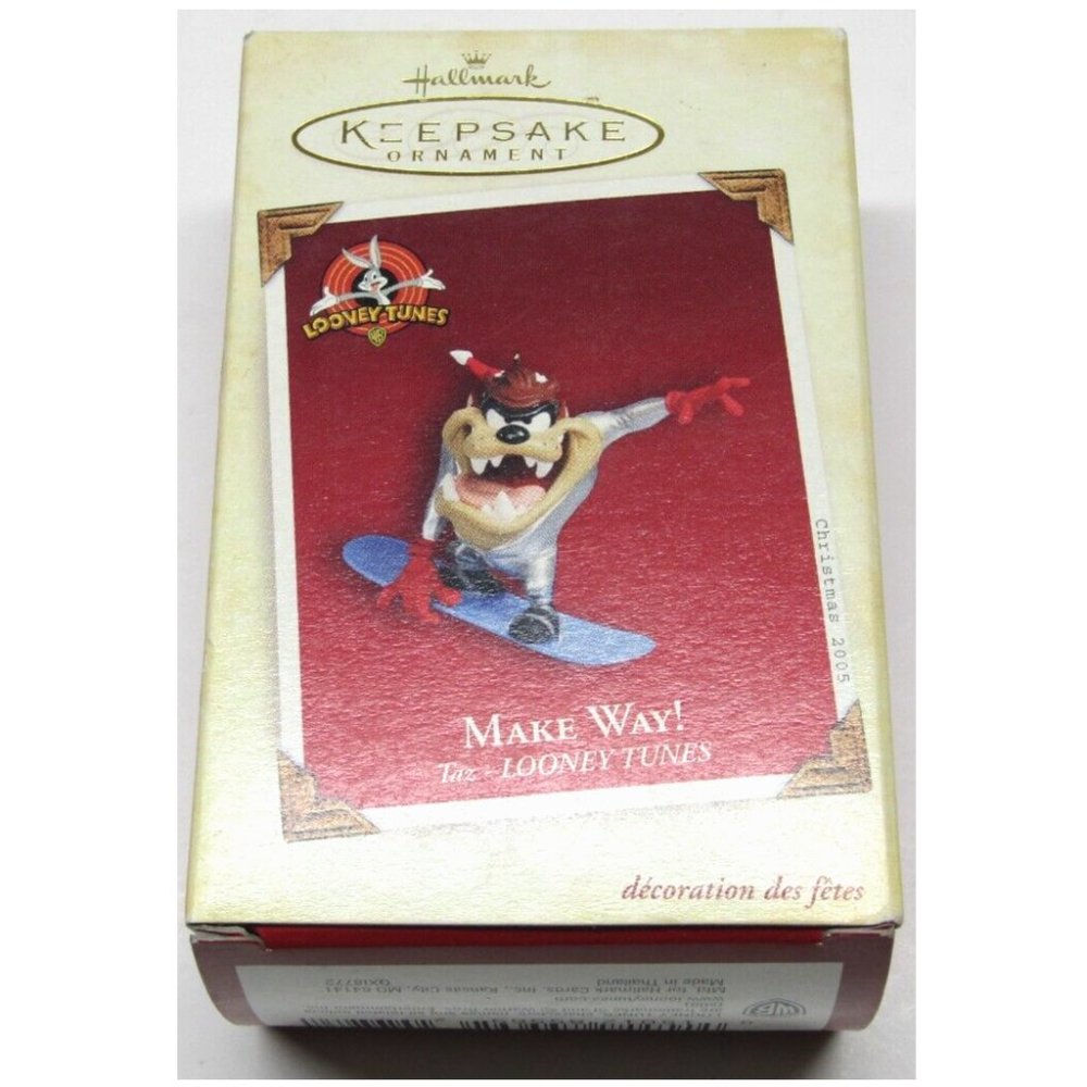 2005 Hallmark Keepsake Ornament Make Way Taz Snowboard Looney Tune Cartoon
